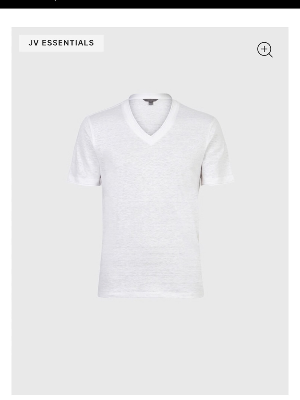 John Varvatos Wooster White linen V-Neck Tee - never worn